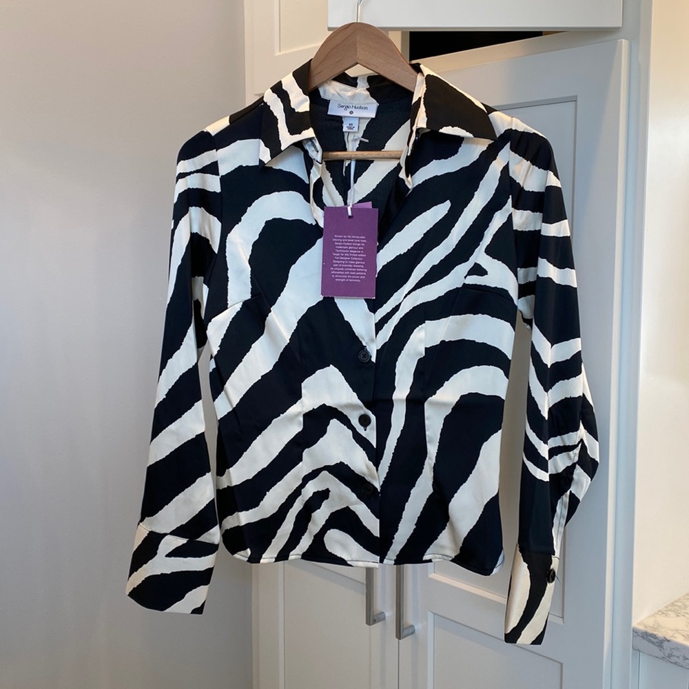 Target Collab! NWT Sergio Hudson zebra print shirt